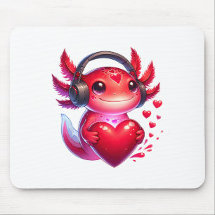Gamer Axolotl Valentine Video Games Boys Kids Funn Mouse Pad
