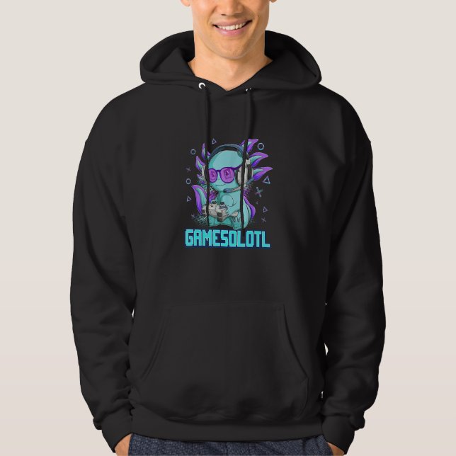 Gamer Axolotls Cute Axolotl Gaming Video Gamer  fo Hoodie (Front)