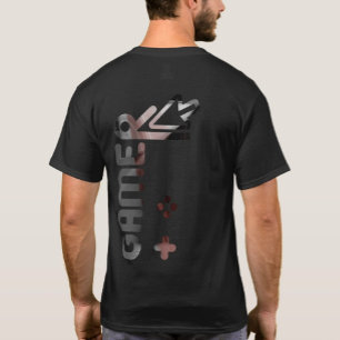 GAMER Back Print T-Shirt Trend Abstract Powdery