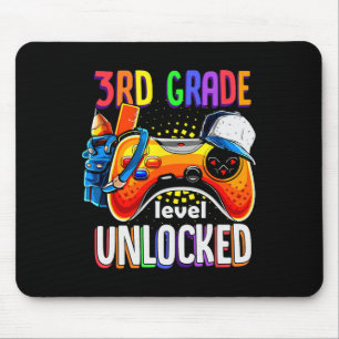 Gamer Back To School Gamepad 3rd Third Grade Level Mouse Pad