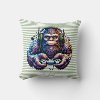 Gamer Bigfoot Pillow Fun Gaming den