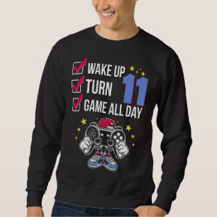 Gamer Birthday 11 Years Old Level 11 Unlocked Boy Sweatshirt