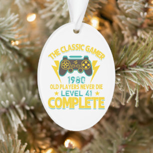 Gamer Birthday Gift Custom Year and Age Ornament