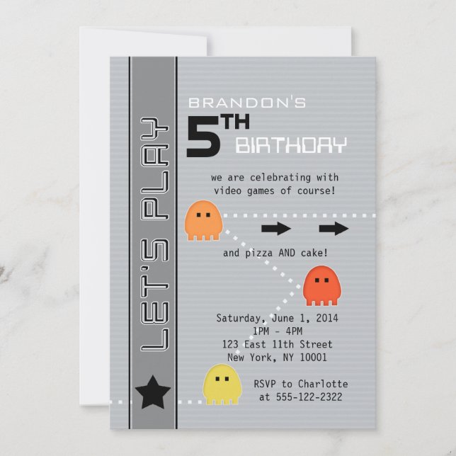 Gamer Birthday Invitation (Front)