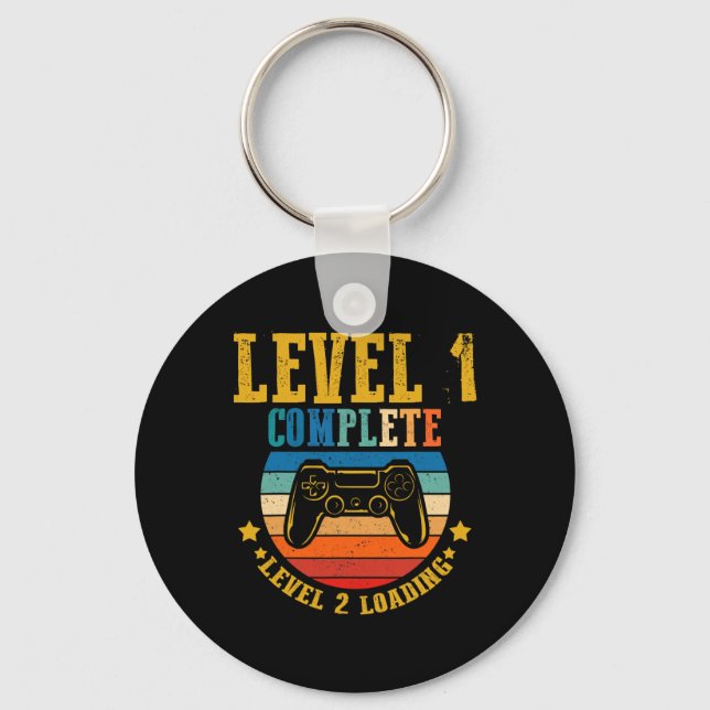 Gamer Birthday Level 1 Complete Level 2 Loading An Key Ring (Front)