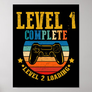 Gamer Birthday Level 1 Complete Level 2 Loading An Poster