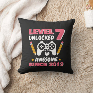 Gamer Birthday Level 7 Unlocked Since 2019 Cushion