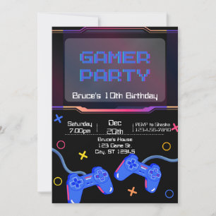 Gamer Birthday Party Invitation