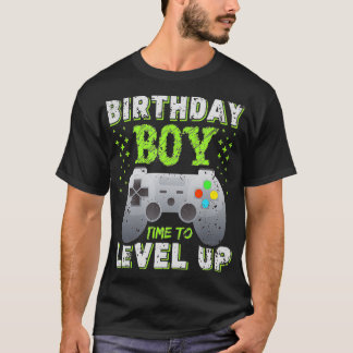 Gamer birthday shirt, Birthday Boy, Time to level  T-Shirt