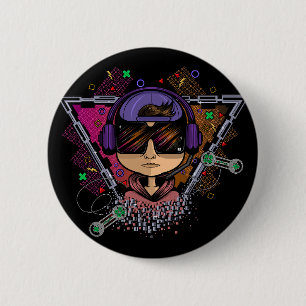Gamer Boy 6 Cm Round Badge