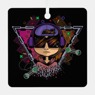 Gamer Boy Metal Tree Decoration