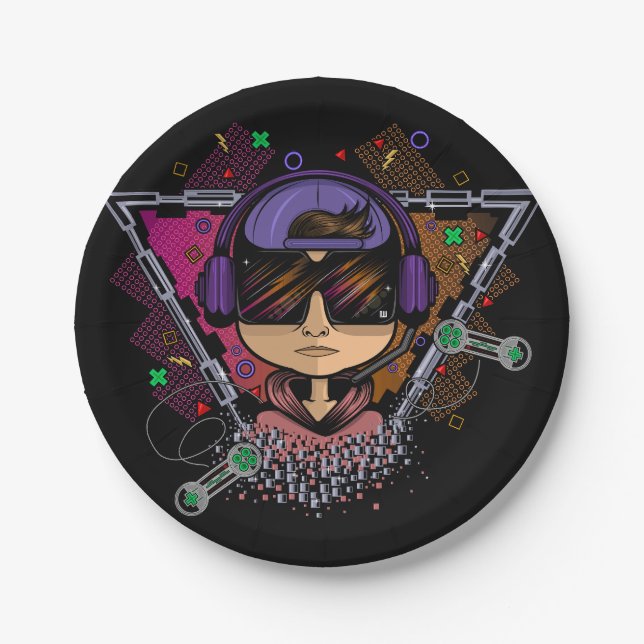 Gamer Boy Paper Plate (Front)