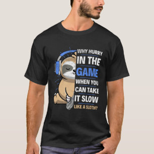 Gamer Boy Sloth Sloth Gaming Pun Phrase Boys Men T-Shirt