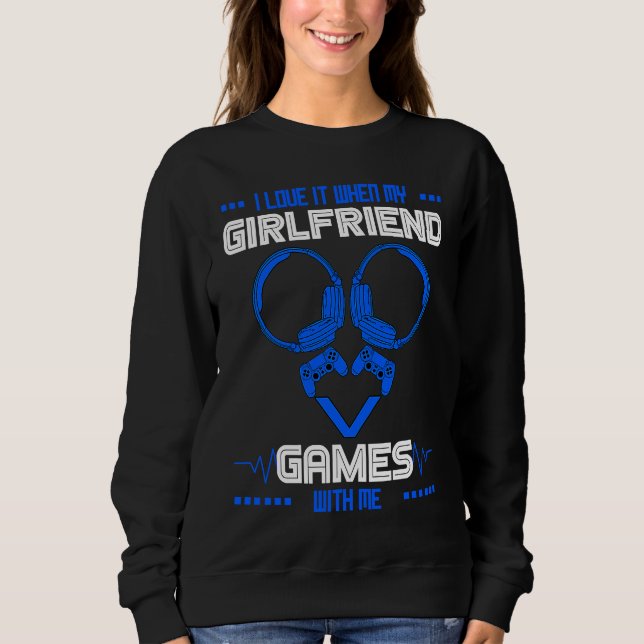 Gamer Boyfriend Gaming Couple Matching Valentine's Sweatshirt (Front)