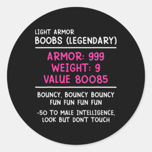 Gamer Breast (legendary) Video Player Gaming Girl  Classic Round Sticker