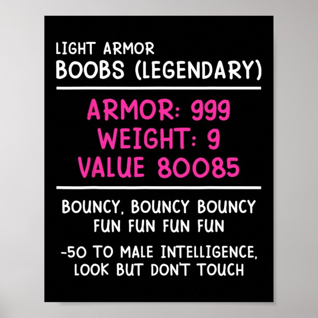Gamer Breast (legendary) Video Player Gaming Girl  Poster (Front)