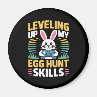 Gamer Bunny Easter Egg Hunt Level Up Magnet