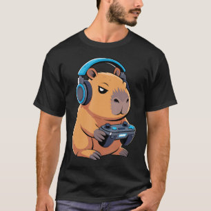 Gamer Capybara Playing Video Games Capybara Gaming T-Shirt