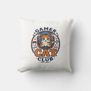 Gamer Cat Cat Mum Gift Idea - Gamer Cat Club_1 Cushion