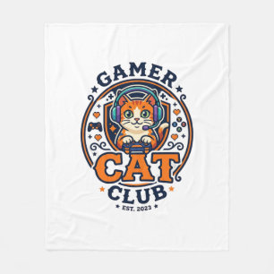 Gamer Cat Cat Mum Gift Idea - Gamer Cat Club_1 Fleece Blanket
