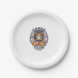 Gamer Cat Cat Mum Gift Idea - Gamer Cat Club_1 Paper Plate