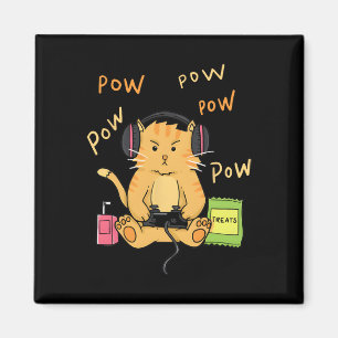 Gamer Cat Cute Kitty Headphones Controller Treats Magnet