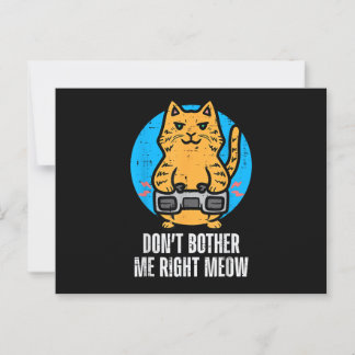 Gamer Cat Dont Bother Me Meow Funny Gaming Men Boy Postcard