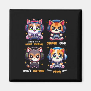 Gamer Cat Funny Gaming Video Games Pew Boys Girls Magnet