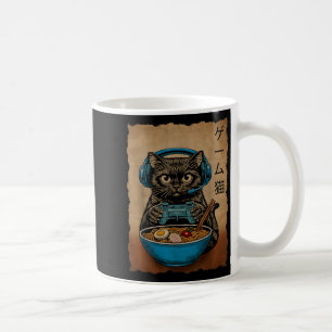 Gamer Cat Funny Graphic Japanese Ramen Cat Gaming Coffee Mug