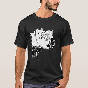 Gamer Cat Girl Boy loading Pizza Headset and Pad  T-Shirt