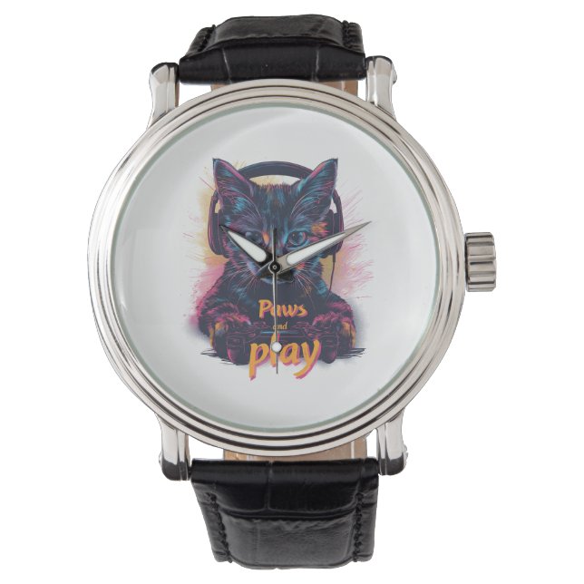 Gamer Cat Level Up Watch (Front)