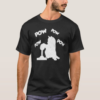 Gamer Cat Pow Humour Kitten Gaming Art T-Shirt