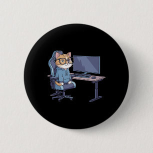 Gamer Cat Squad Funny Meme 1  6 Cm Round Badge