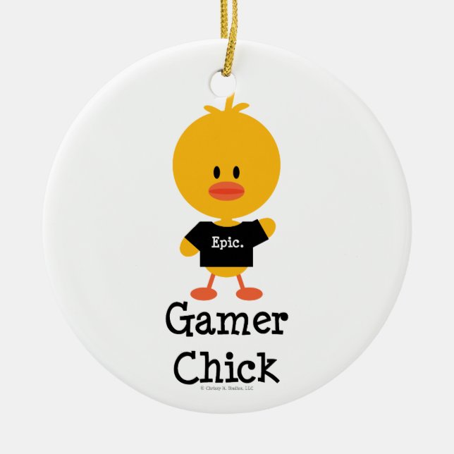 Gamer Chick Ornament (Front)