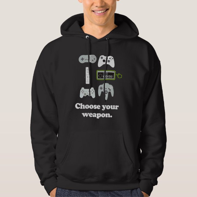 Gamer  Choose Your Weapon Kids Teens Video Game Hoodie (Front)