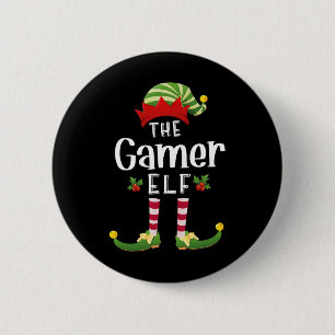 Gamer Christmas Elf Matching Pajama X-mas Party 6 Cm Round Badge
