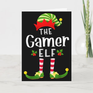 Gamer Christmas Elf Matching Pajama X-mas Party  Card