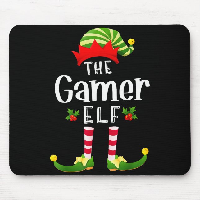 Gamer Christmas Elf Matching Pajama X-mas Party  Mouse Pad (Front)