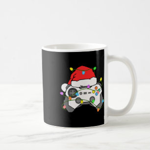 Gamer Christmas Gaming Santa Hat Video Game Contro Coffee Mug