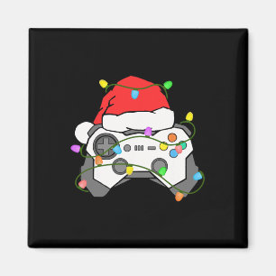 Gamer Christmas Gaming Santa Hat Video Game Contro Magnet