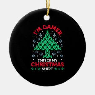 Gamer Christmas Gift Ugly Christmas Gift Ceramic Ornament