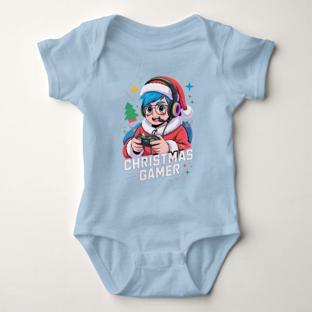 Gamer Christmas Gifts Cool Kids Holiday Gamer  Baby Bodysuit (Front)