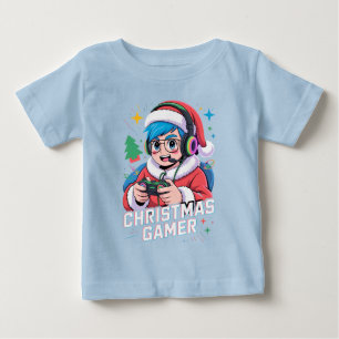Gamer Christmas Gifts Cool Kids Holiday Gamer Baby T-Shirt