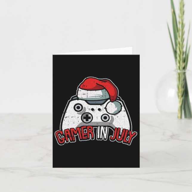 Gamer Christmas In July Gaming Video-game Controll Card (Front)