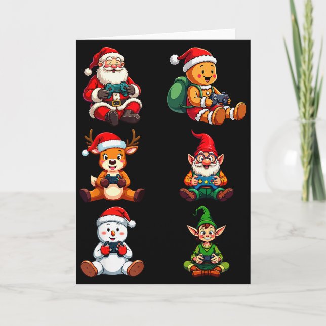 Gamer Christmas Pajamas Kids Boys Youth Teen Chris Card (Front)