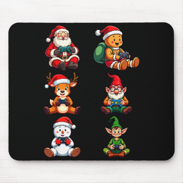Gamer Christmas Pajamas Kids Boys Youth Teen Chris Mouse Pad (Front)