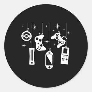 Gamer Christmas Video Game Controller Xmas Gaming Classic Round Sticker
