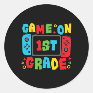 Gamer Ck To School First Day Grade Team 1st Grade Classic Round Sticker