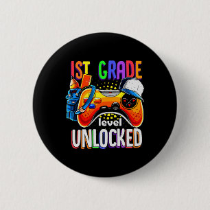 Gamer Ck To School Gamepad 1st First Grade Level U 6 Cm Round Badge