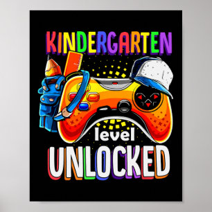 Gamer Ck To School Gamepad Kindergarten Level Unlo Poster